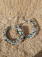 Beaded Luxury Hoop Earrings " Balance Swan "