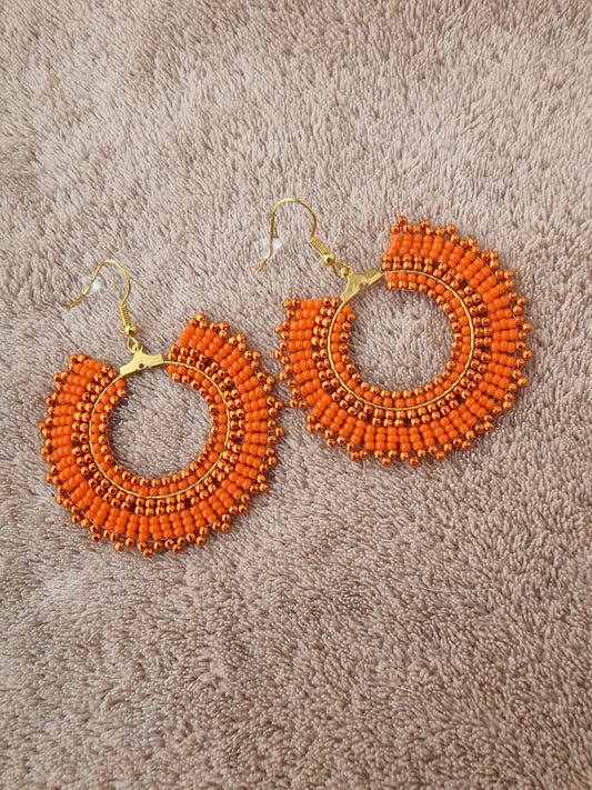 Beaded Luxury Hoop Earrings " Clementine "