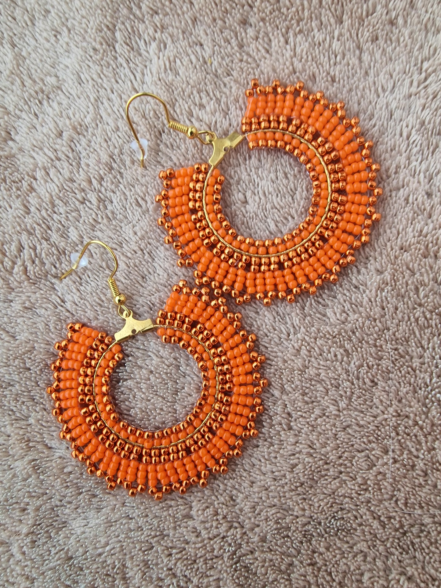 Beaded Luxury Hoop Earrings " Clementine "