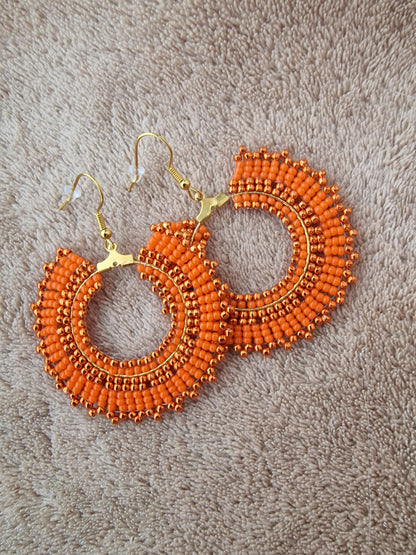 Beaded Luxury Hoop Earrings " Clementine "