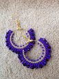 Beaded Luxury Hoop Earrings " Amethyst "