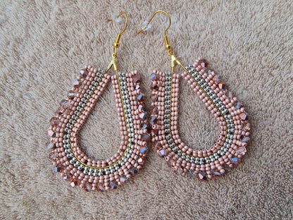 Beaded Luxury Teardrop Earrings " Delavour "