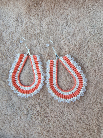 Beaded Luxury Teardrop Earrings " Mango "