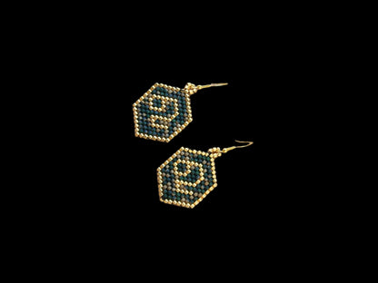 Beaded Luxury Brick Stitch Earrings Leo