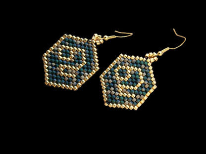 Beaded Luxury Brick Stitch Earrings Leo