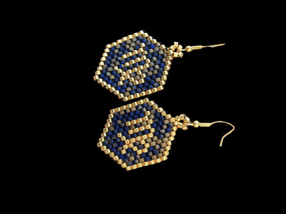 Beaded Luxury Brick Stitch Earrings Virgo