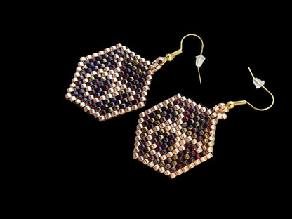 Beaded Luxury Brick Stitch Earrings Taurus