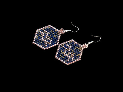 Beaded Luxury Brick Stitch Earrings Aquarius