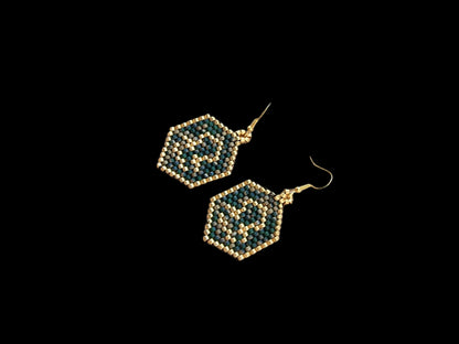 Beaded Luxury Brick Stitch Earrings Libra