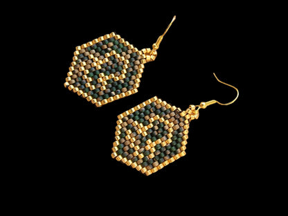 Beaded Luxury Brick Stitch Earrings Libra