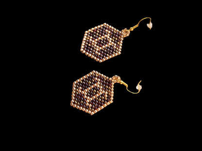 Beaded Luxury Brick Stitch Earrings Gemini