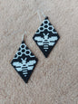 Beaded Luxury Brick Stitch Earrings " Black Bee "