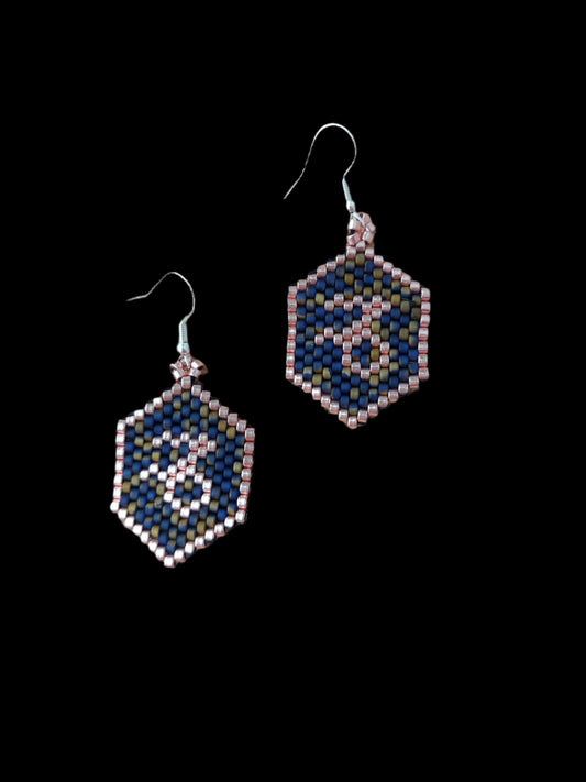 Beaded Luxury Brick Stitch Earrings Capricorn