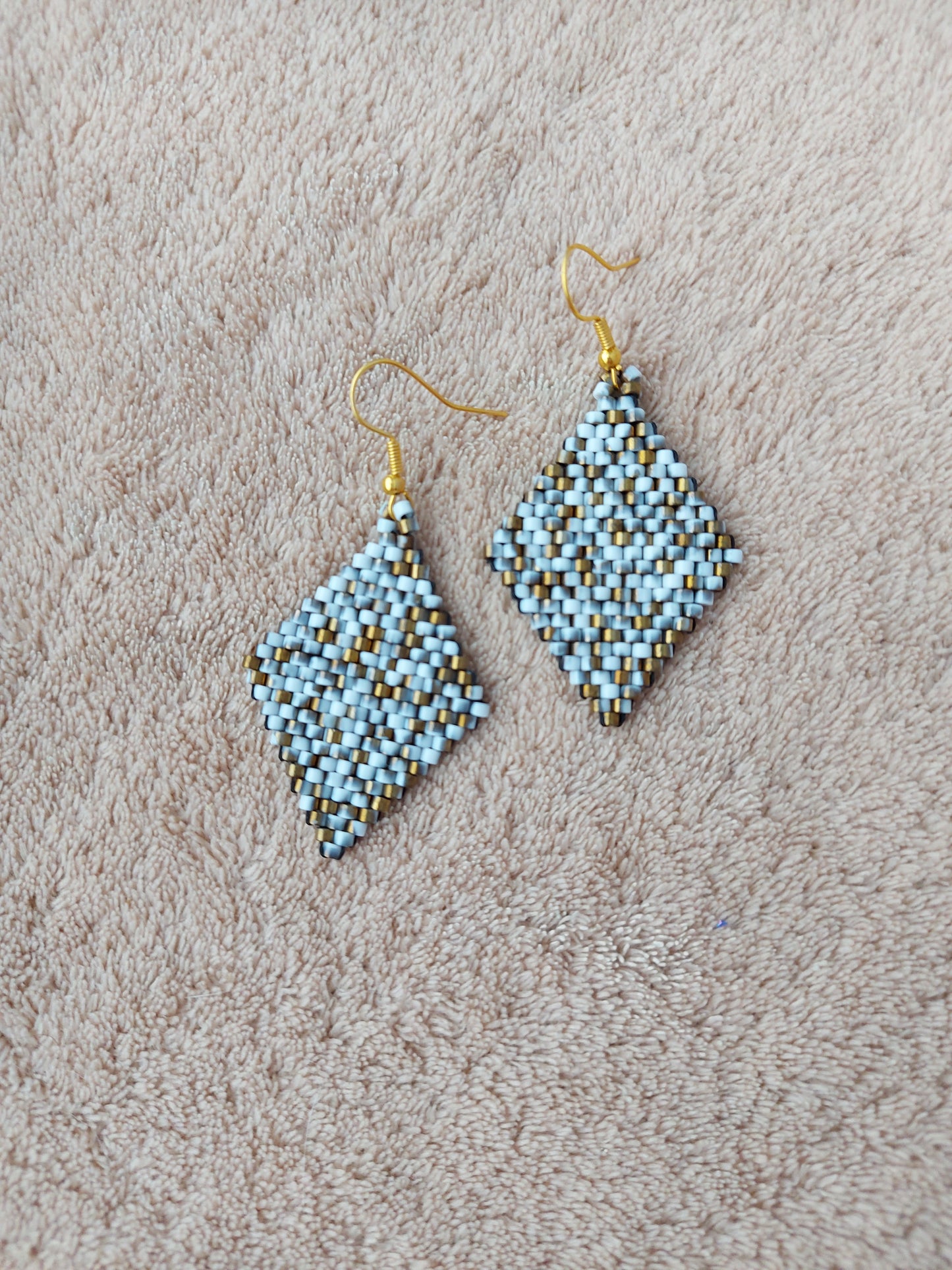 Beaded Luxury Brick Stitch Earrings " Pearls "