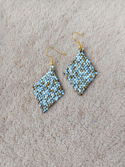 Beaded Luxury Brick Stitch Earrings " Pearls "