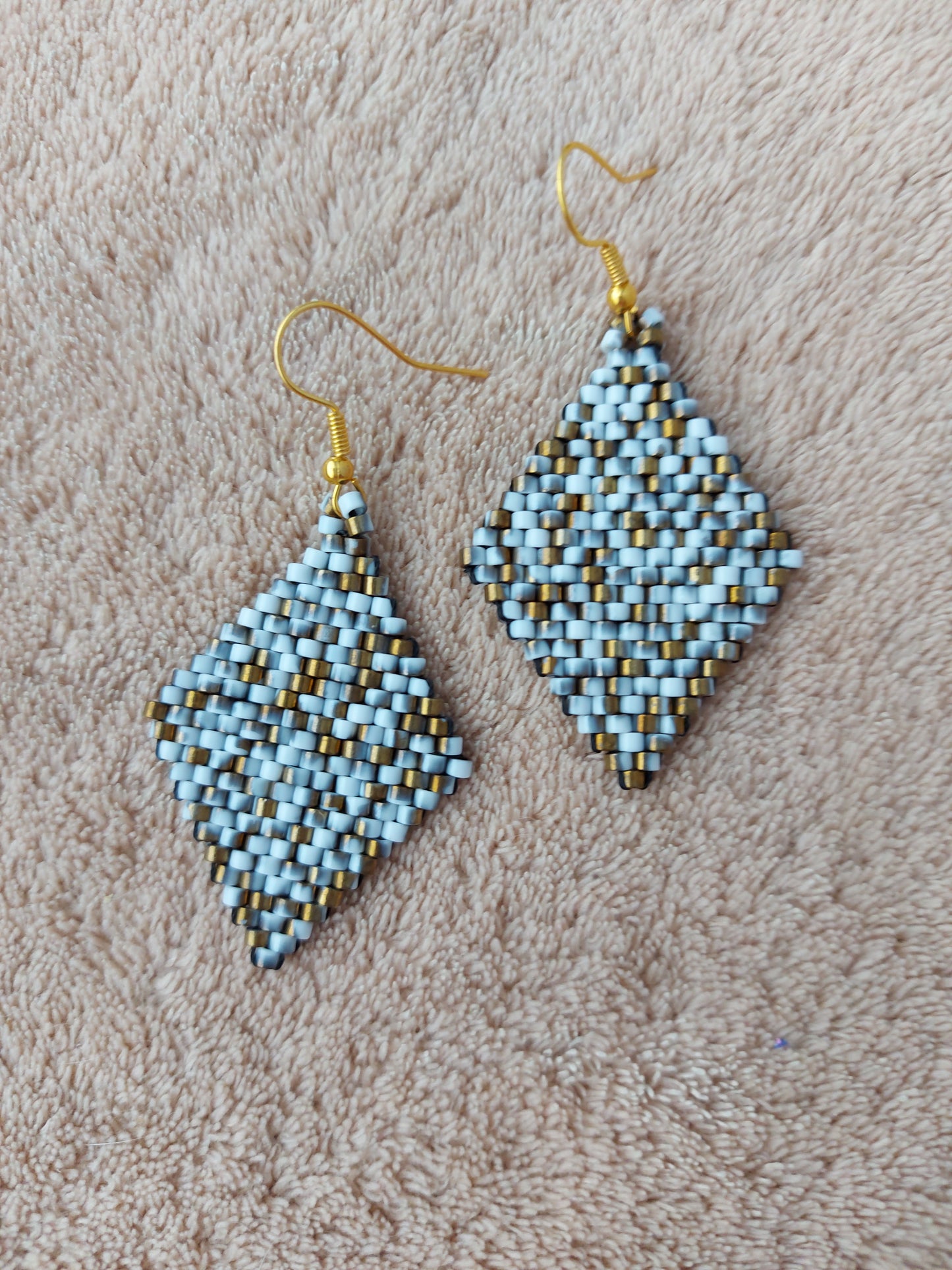 Beaded Luxury Brick Stitch Earrings " Pearls "