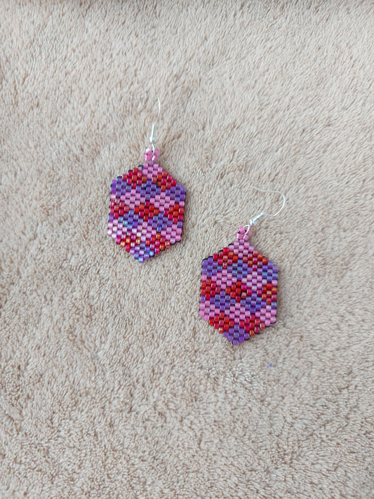 Beaded Luxury Brick Stitch Earrings " Coctail "