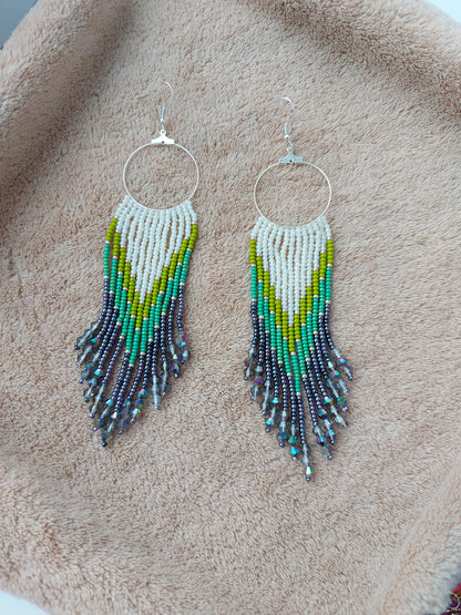 Beaded Luxury Ombre earrings " Summer "