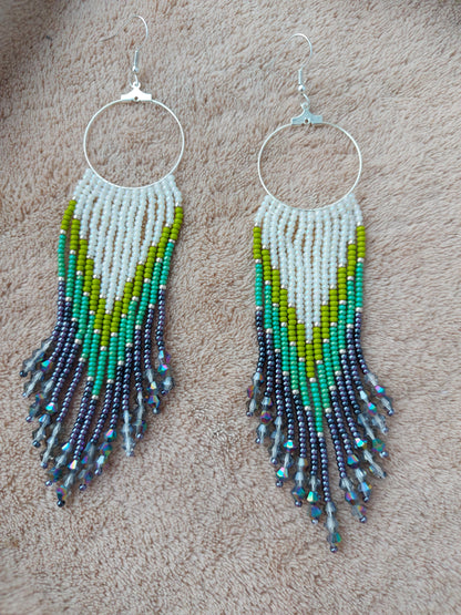 Beaded Luxury Ombre earrings " Summer "