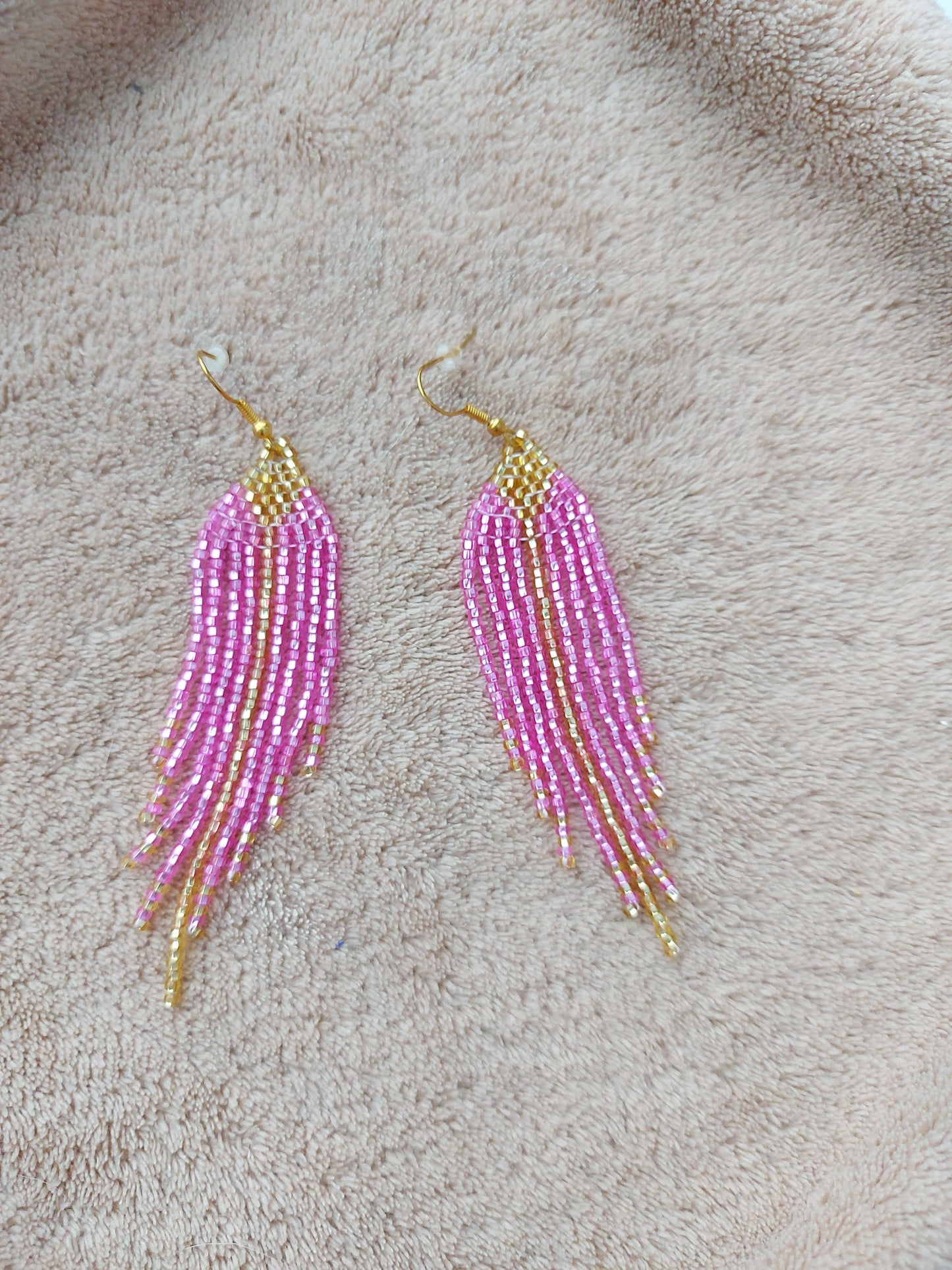 Beaded Luxury Ombre earrings " Lollipop "